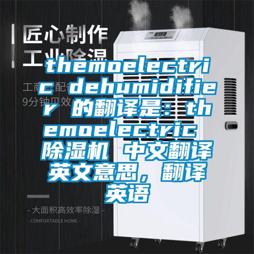 themoelectric dehumidifier 的翻譯是：themoelectric 除濕機(jī) 中文翻譯英文意思，翻譯英語(yǔ)