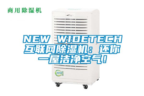 NEW WIDETECH互聯(lián)網(wǎng)除濕機(jī)：還你一屋潔凈空氣！