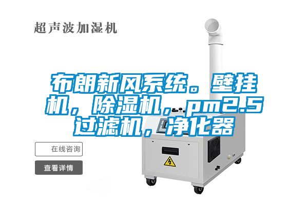 布朗新風系統(tǒng)。壁掛機，除濕機，pm2.5過濾機，凈化器